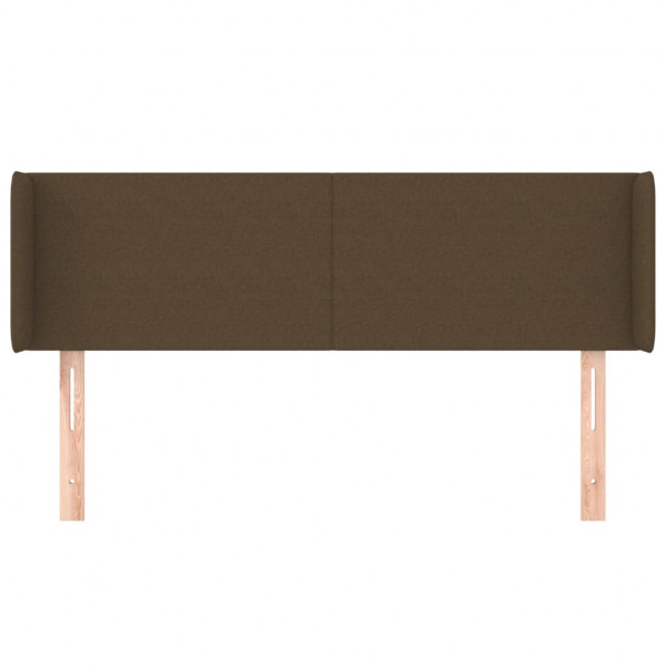Cabeceira de cama c/ abas tecido 147x16x78/88cm castanho-escuro M 3