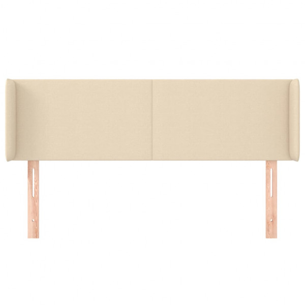 Cabeceira de cama c/ abas tecido 147x16x78/88 cm creme M 3