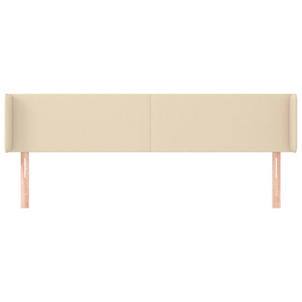 Cabeceira de cama c/ abas tecido 163x16x78/88 cm creme M 3