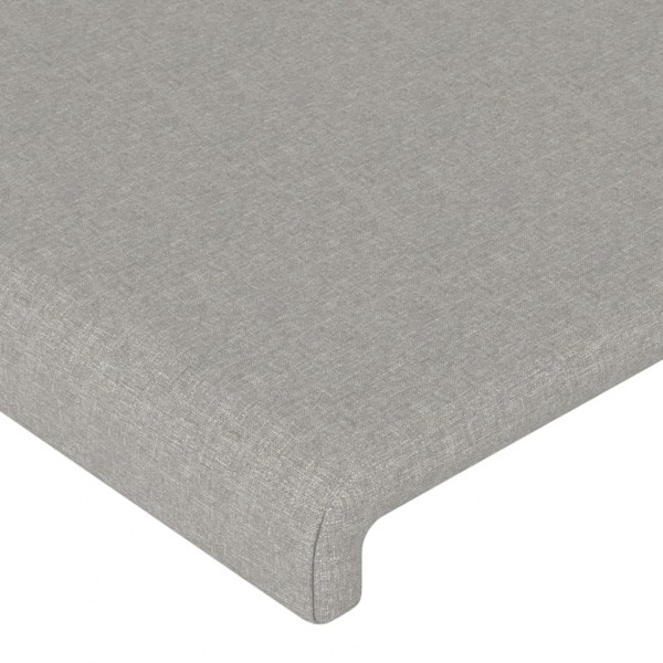 Cabeceira de cama c/ abas tecido 183x16x78/88 cm cinzento-claro M 5