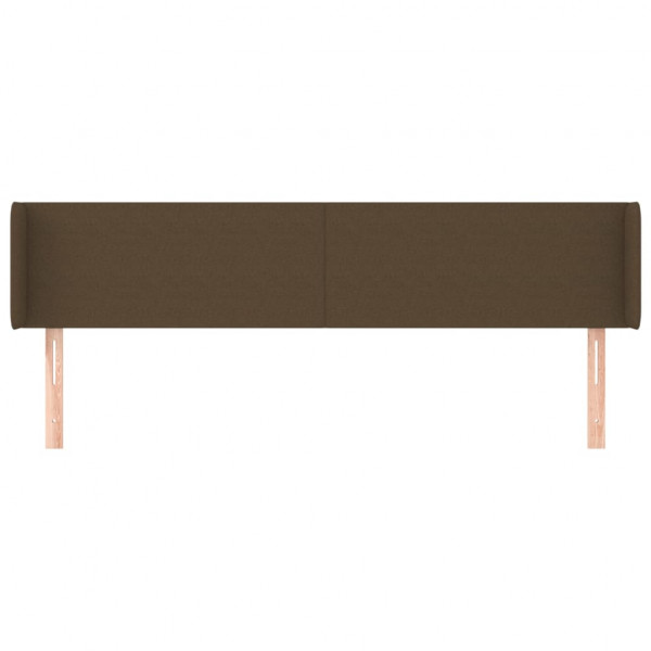 Cabeceira de cama c/ abas tecido 203x16x78/88cm castanho-escuro M 3