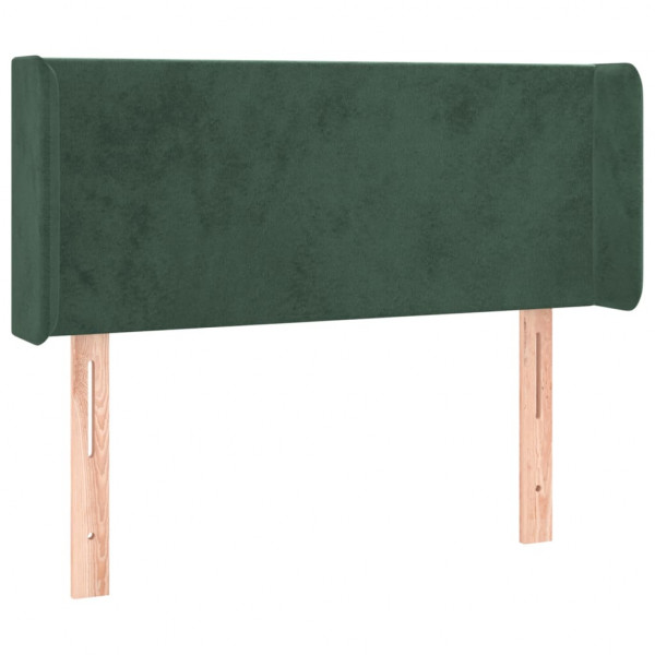 Cabeceira de cama c/ abas veludo 83x16x78/88 cm verde-escuro M 2