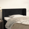 Cabeceira de cama c/ abas veludo 93x16x78/88 cm preto 1