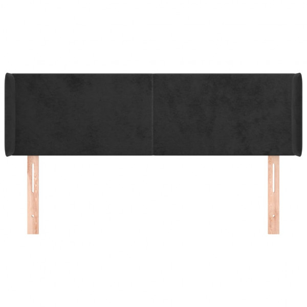 Cabeceira de cama c/ abas tecido 147x16x78/88 cm preto M 3