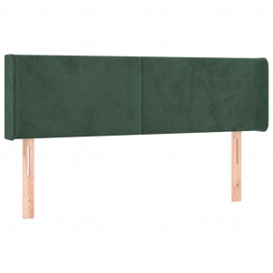 Cabeceira de cama c/ abas tecido 147x16x78/88cm verde-escuro H