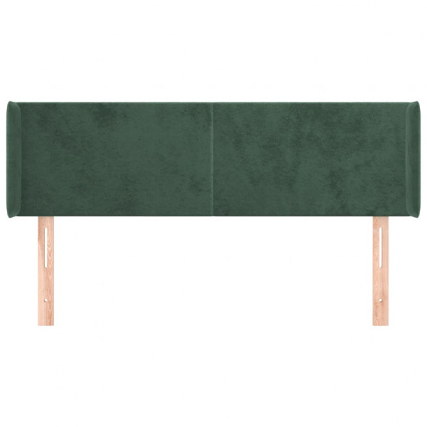 Cabeceira de cama c/ abas tecido 147x16x78/88cm verde-escuro M 3