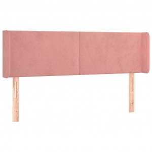 Cabeceira de cama c/ abas veludo 147x16x78/88 cm rosa H
