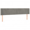 Cabeceira de cama c/ abas veludo 147x16x78/88 cm cinzento-claro 2