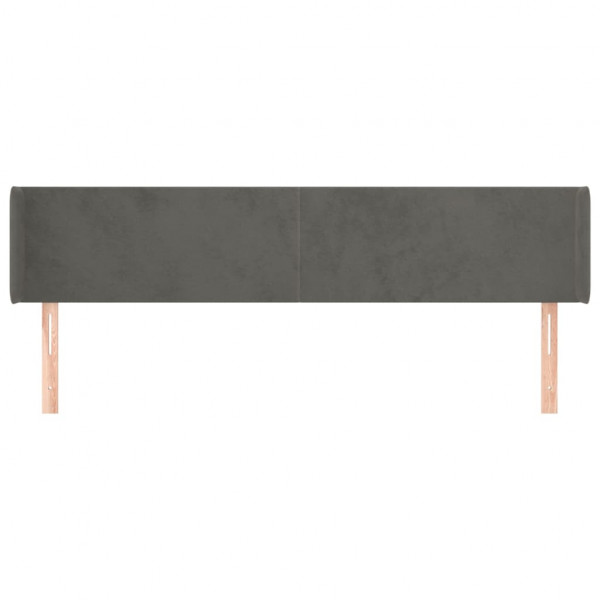 Cabecero de terciopelo gris oscuro 183x16x78/88 cm M 3