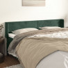 Cabeceira de cama c/ abas veludo 203x16x78/88cm verde-escuro 1