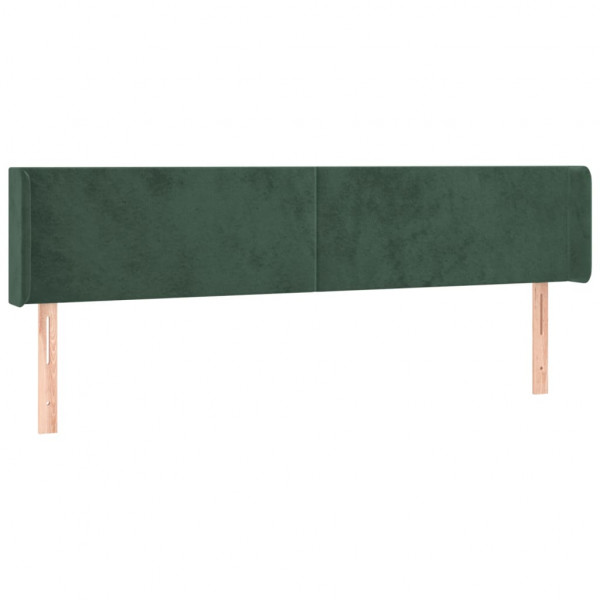 Cabecero de terciopelo verde oscuro 203x16x78/88 cm M 2