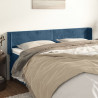 Cabeceira de cama c/ abas veludo 203x16x78/88cm azul-escuro 1