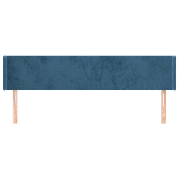 Cabeceira de cama c/ abas veludo 203x16x78/88cm azul-escuro M 3