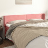 Cabeceira de cama c/ abas veludo 203x16x78/88 cm rosa 1