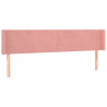 Cabeceira de cama c/ abas veludo 203x16x78/88 cm rosa 2