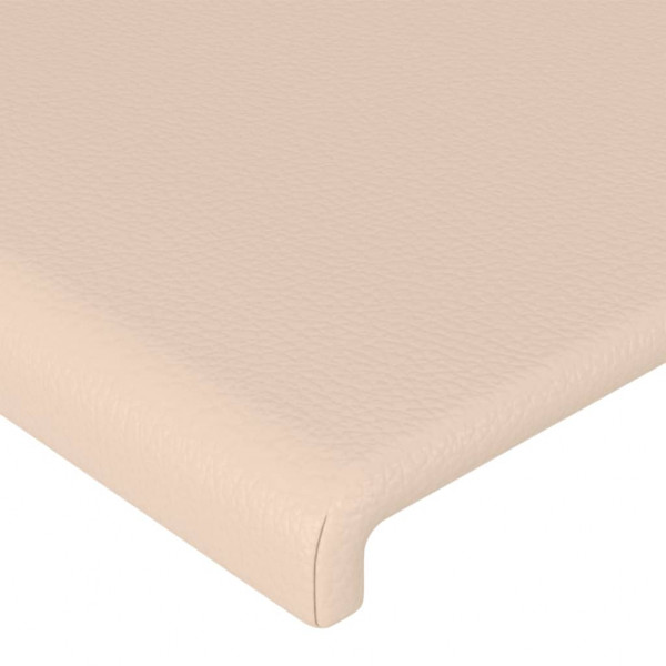 Cabeceira cama abas couro artificial 103x16x78/88 cm cappuccino M 5