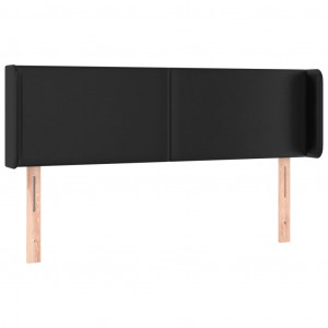 Cabeceira de cama c/ abas couro artificial 147x16x78/88cm preto H