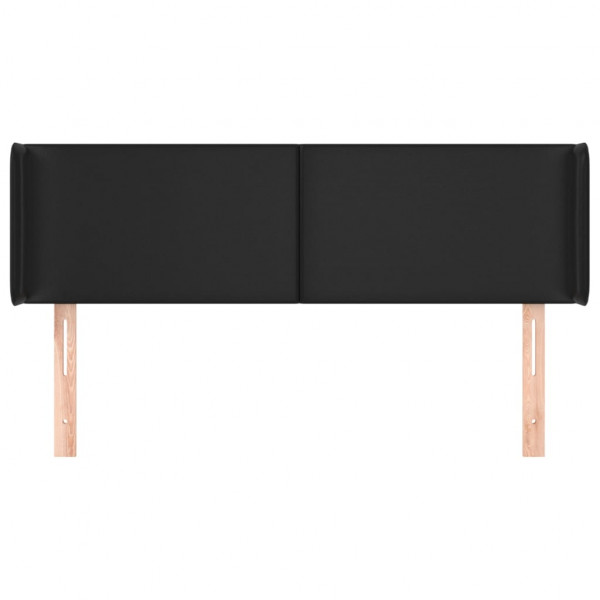 Cabecero de cuero sintético negro 147x16x78/88 cm M 3