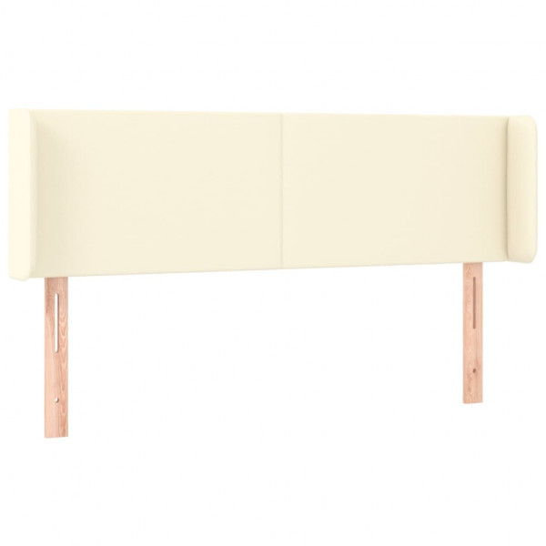 Cabecero de cuero sintético color crema 147x16x78/88 cm M 2