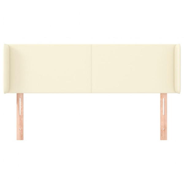 Cabeceira de cama c/ abas couro artificial 147x16x78/88cm creme M 3