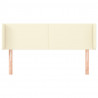 Cabeceira de cama c/ abas couro artificial 147x16x78/88cm creme 3