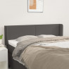 Cabeceira de cama c/ abas couro artificial 147x16x78/88cm cinza 1