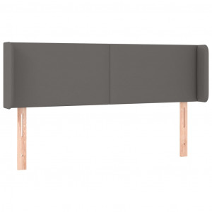 Cabeceira de cama c/ abas couro artificial 147x16x78/88cm cinza H