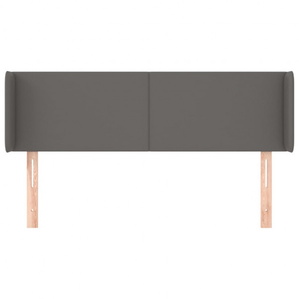 Cabecero de cuero sintético gris 147x16x78/88 cm M 3