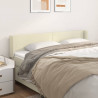 Cabeceira de cama c/ abas couro artificial 183x16x78/88cm creme 1