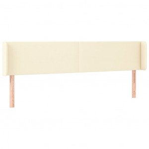 Cabeceira de cama c/ abas couro artificial 183x16x78/88cm creme H