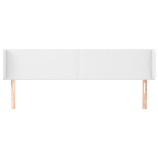 Cabecero de cuero sintético blanco 203x16x78/88 cm M 3