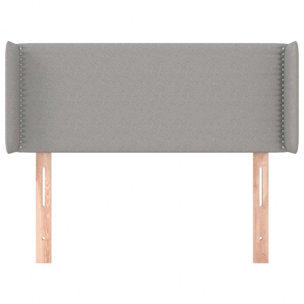 Cabeceira de cama c/ abas tecido 93x16x78/88 cm cinzento-claro M 3