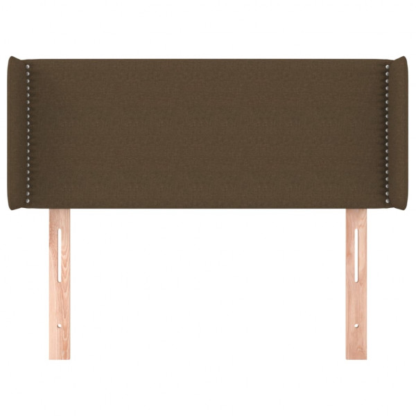 Cabeceira de cama c/ abas tecido 103x16x78/88cm castanho-escuro M 3