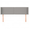 Cabeceira de cama c/ abas tecido 147x16x78/88 cm cinzento-claro 3
