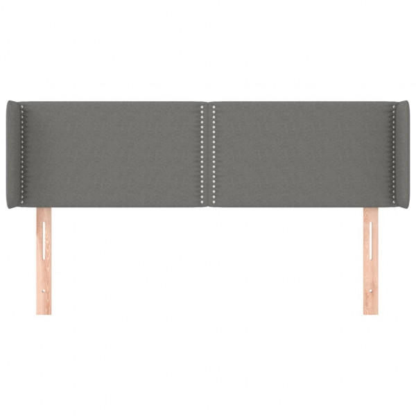 Cabecero de tela gris oscuro 147x16x78/88 cm M 3