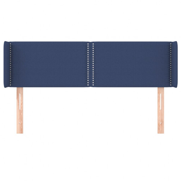 Cabeceira de cama c/ abas tecido 147x16x78/88 cm azul M 3