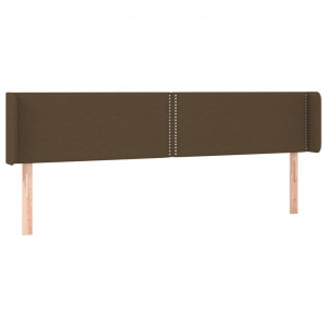 Cabeceira de cama c/ abas tecido 183x16x78/88cm castanho-escuro H