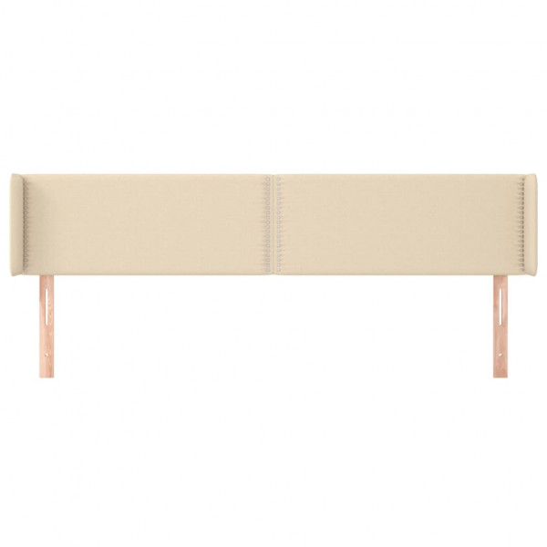 Cabeceira de cama c/ abas tecido 183x16x78/88 cm creme M 3