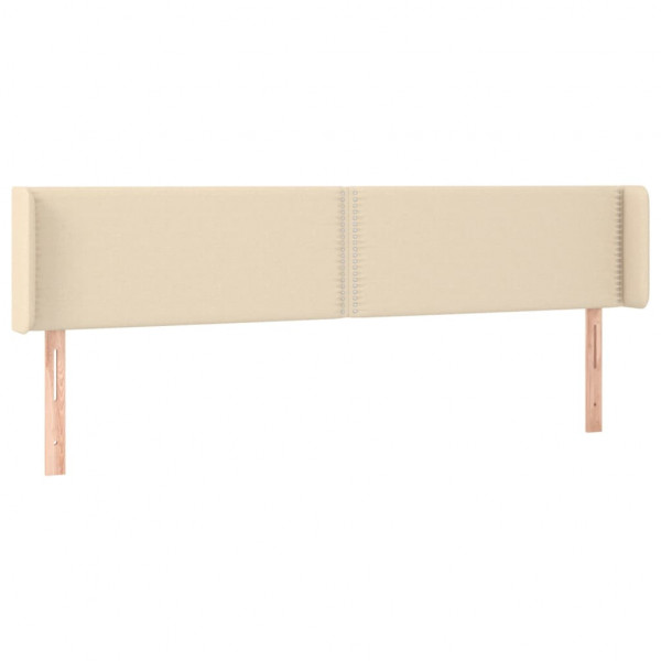 Cabeceira de cama c/ abas tecido 203x16x78/88 cm creme M 2