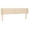 Cabeceira de cama c/ abas tecido 203x16x78/88 cm creme 2