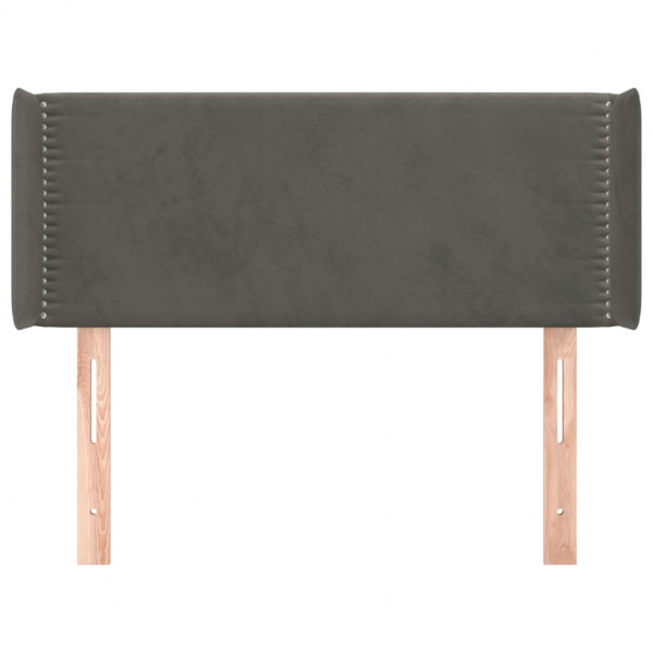 Cabeceira de cama c/ abas veludo 93x16x78/88 cm cinzento-escuro M 3