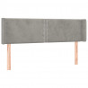 Cabeceira de cama c/ abas veludo147x16x78/88 cm cinzento-claro 2