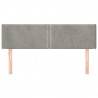 Cabecero de terciopelo gris claro 147x16x78/88 cm 3
