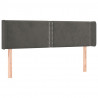 Cabeceira de cama c/ abas veludo 147x16x78/88cm cinzento-escuro 2