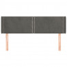 Cabeceira de cama c/ abas veludo 147x16x78/88cm cinzento-escuro 3