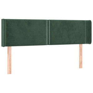 Cabeceira de cama c/ abas tecido 147x16x78/88cm verde-escuro H