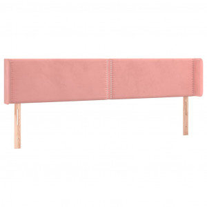 Cabeceira de cama c/ abas veludo 163x16x78/88 cm rosa H