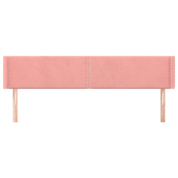 Cabeceira de cama c/ abas veludo 163x16x78/88 cm rosa M 3