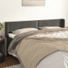 Cabeceira de cama c/ abas veludo 203x16x78/88cm cinzento-escuro 1