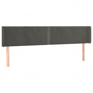 Cabecero de terciopelo gris oscuro 203x16x78/88 cm H